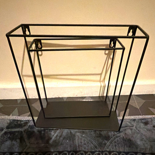 Black metal wall mounted - 2x,