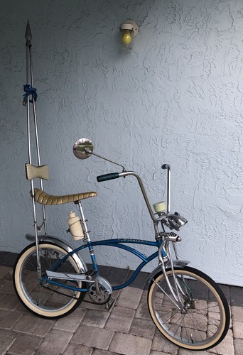 Vintage blue vinyl bike - blue,