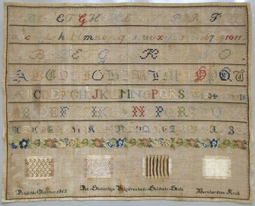 1862 antique needlework - antique,