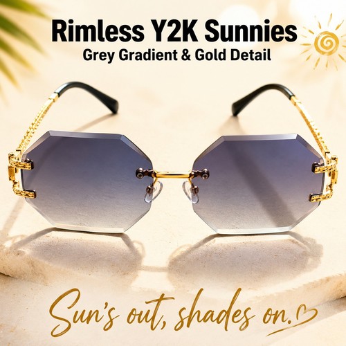 Rimless octagonal sunglasses - octagonal,