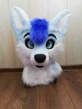 Fursuit Long Fur Husky Fox Mascot Head Party Halloween Fur Cosplay 1：