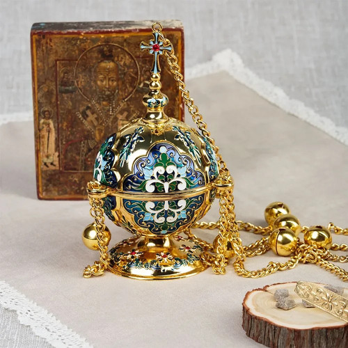 Orthodox church censer gold - orthodox,
