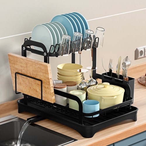 Tier dish drainer rack with - 2,