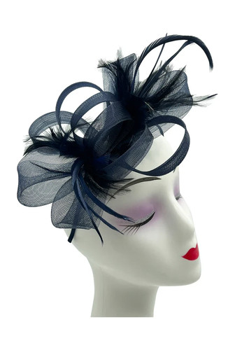 Feather looped fascinator - looped, &