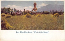 Case Threshing Scene ‘West Of The Range” Postcard 