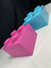 2 X Pink & Blue Lego Storage