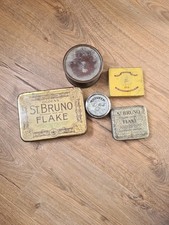 Advertising Tin Metal Boxes Antique Vintage ST. BRUNO FLAKE, HEDGES.