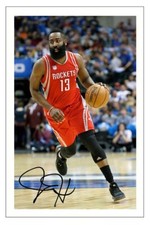 JAMES HARDEN HOUSTON ROCKETS AUTOGRAPH SIGNED PHOTO PRINT BASKETBALL
