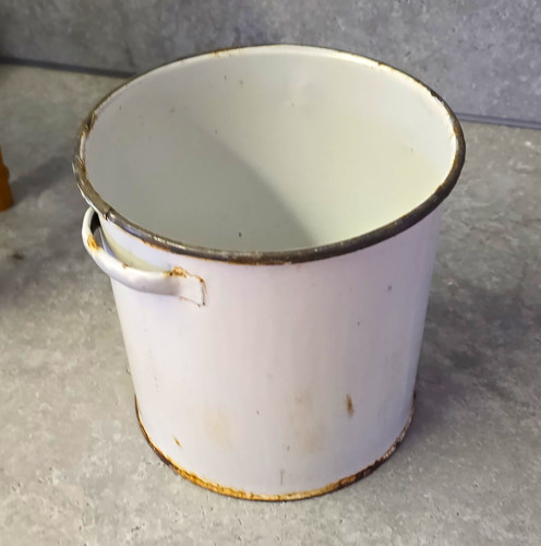 Vintage white enamelware - white,