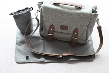 Mamas and Papas Grey Ocarro Abraham Moon Tweed Baby Nappy Changing Bag Rucksack
