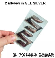 2 Adesivi SUZUKI "S" SILVER GEL stemma X SERBATOIO CARENA MOTO E AUTO CROMATI 3D