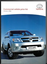 Toyota Commercials Prices & Options 2006-07 UK Foldout Brochure Hilux Hiace Dyna