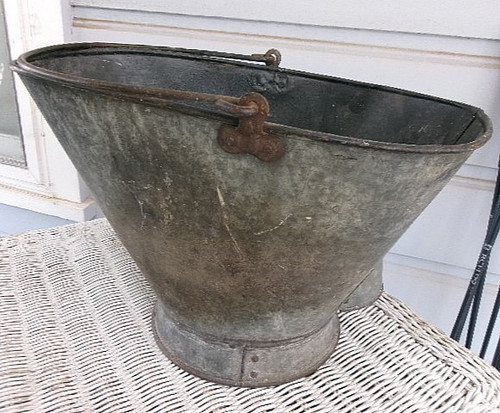 Vintage galvanized coal - coal, ash