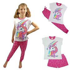 Girls Unicorn Pyjamas Nightwear Long Sleeve 100% Cotton 7-13 Years Reduced