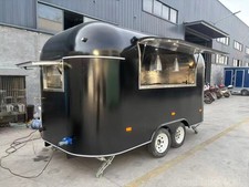 Black Airstream-Style Food Trailer | Dual Axle Mobile Kitchen | Catering Van