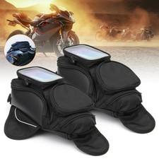 2PCS Motorcycle Magnetic Oil Fuel Tank Bag GPS Phone Waterproof 16.6x10.5cm 
