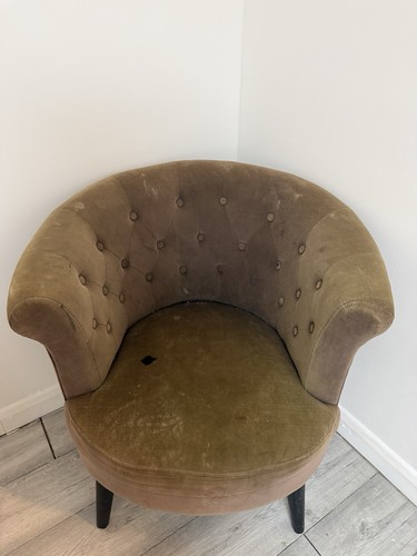Velvet button back tub - tub, chair