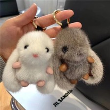 Cartoon Trinket Key Chain Pompon Bunny Key Ring Cute Rabbit Keychain
