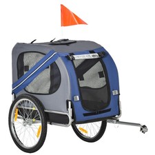 PawHut Pet Bicycle Trailer Dog Cat Bike Carrier Water Resistant Blue Outdoor
