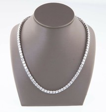 Stunning Swarovski Inspired Tennis Necklace Rhodium UK Seller