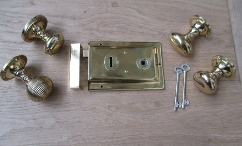Door lock rim - rim, brass