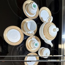 Porcelain Greek Key Gold Trim