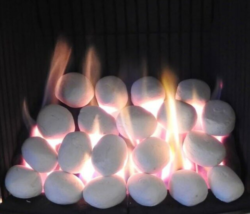 Gas fire coals pebbles - fire,