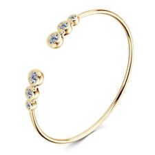 1ct Bangle Bracelet Cuff Yellow Gold Diamond Test Pass Lab-Created VVS1/D 17.3cm