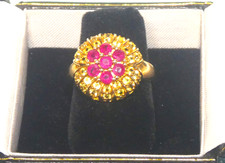 👀🔥Never Worn 10K Gold Red Ruby & Diamonds Ring Size 6.5 Ring Weight 5.86 Grams