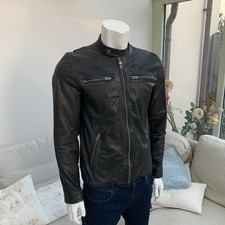 Mens superdry jacket size Large Cafe Racer Leather
