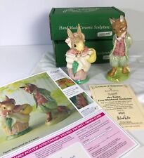 Beswick Beatrix Potter MRS RABBIT & FOXY WHISKERED GENTLEMAN Large Gold Edition