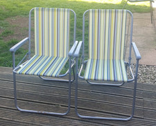 Retro deck chairs Pair of
