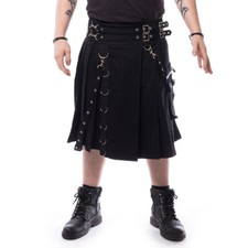 Chemical Black Goth Gothic Punk Festival Rave Tartan Skirt Calle Kilt Black