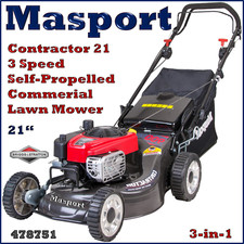 Masport Contractor 21 53cm Heavy Duty Commercial Garden Lawnmower Lawn Mower