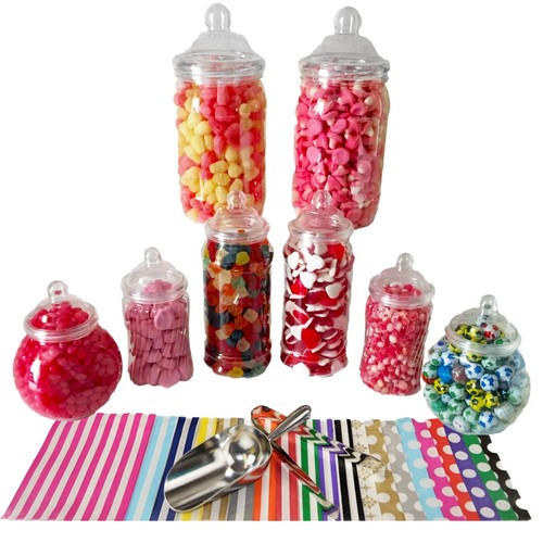 Eight sweet jars plus - eight, scoop