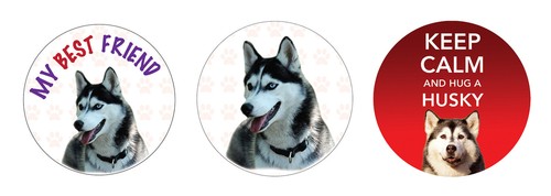 Husky dog vinyl car van - dog, car,