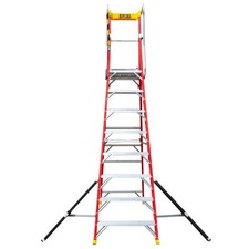 Excel Podium Fibreglass Step Ladder 8 Tread Electrician Heavy Duty 3.18m EN131-7