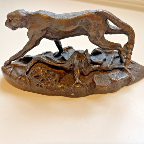 Franklin mint bronze cheetah - bronze,