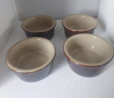 Vintage Moira Farmhouse Stoneware Souffle Dishes x 4 Oven & Feezer Proof