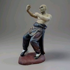 Vintage Chinese Shekwan Shiwan Shaolin Monk Kung Fu Martial Arts Sculpture 20cm