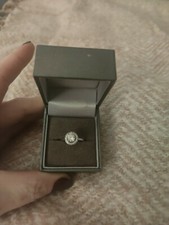 Ladies white gold engagement ring