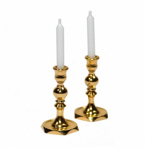 Miniature brass candlesticks - miniature,