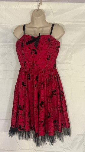 Red spider web print dress - spider,