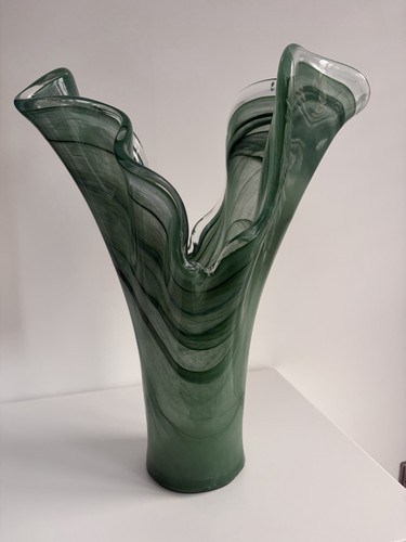 Murano style tall glass vase - murano,