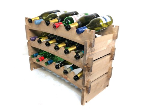 Large wooden wine rack - large, rustic