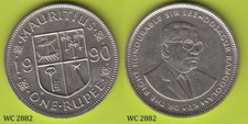 Mauritius 1 One Rupee 1990 Coin