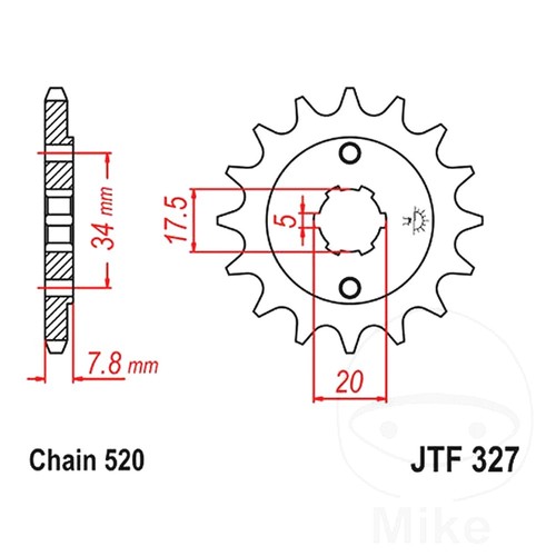 Front sprocket tooth 520 - 13,