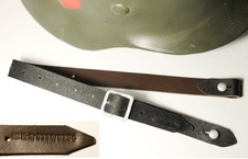 WW2 GERMAN HELMET CHINSTRAP "RBNr. 0/0390/0204" brown leather, aluminum buckle