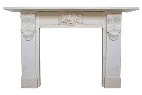 Antique fireplace marble - fireplace,