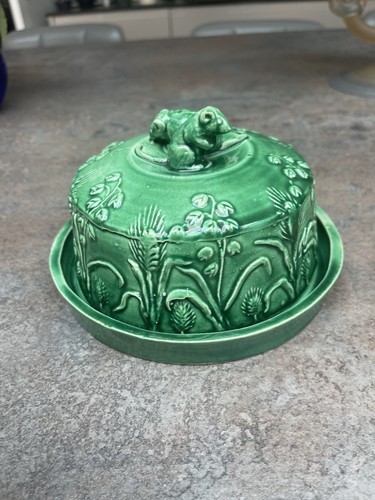 Vintage green glazed pottery - vintage,